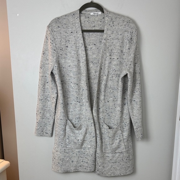 Madewell Gray Speckled Long Cardigan - M - Picture 1 of 8